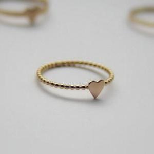 Sweetheart Gold Filled Stacking Ring- Sweet Heart..